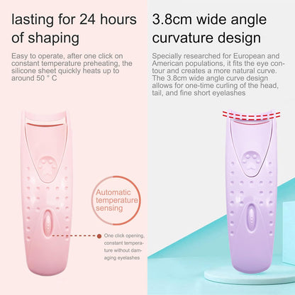 Heated Eyelash Curlers Handheld Electric Lash Curler Eyelash Curling Tool Long Lasting Curling Eyelash Makeup Tools Long-Lasting Heat for Beautiful Lashes