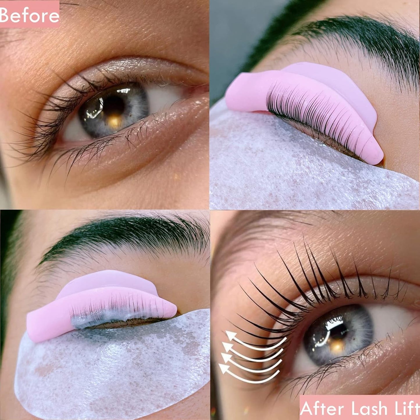 Eyelash Perm Silicone Pads - 23 Piece Reusable Lash Lift Shields for Different Length Eyelashes
