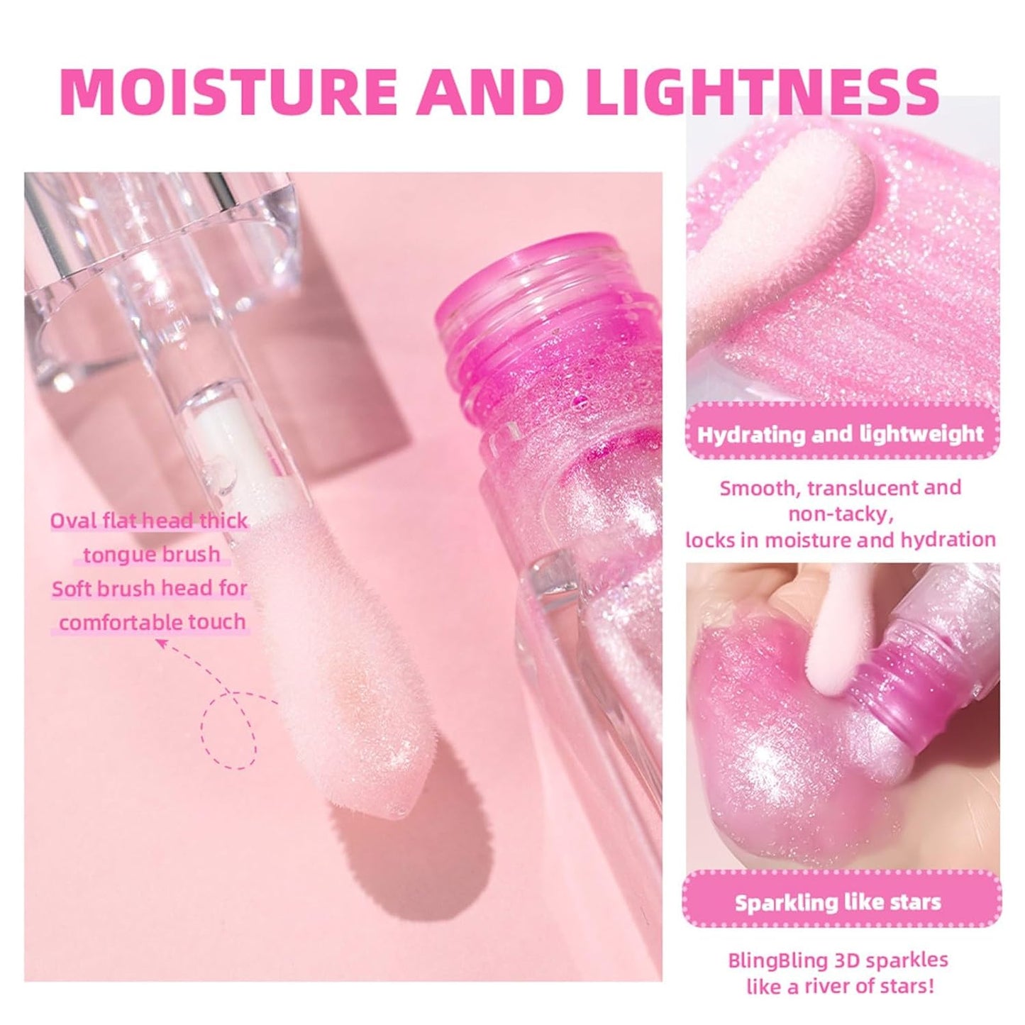 Magic Color Changing Lip Oil, Magic Lip Plumping Gloss, Moisturizing Lip Oil Tinted, Long Lasting Nourishing Lip Glow Oil Primer Lip Tint Cosmetics (2PC)