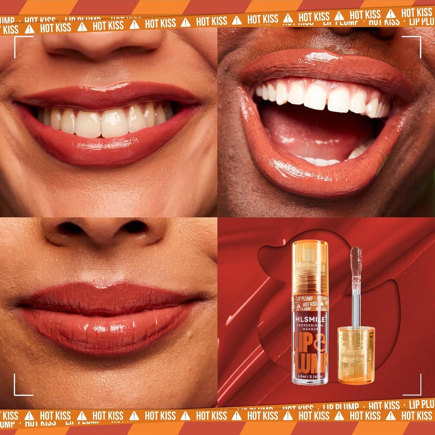 Duck Lip Plumper Extreme, Hydrating Plumping Booster Moisturizing Volumizing Lip Gloss, HOT KISS, Voluminous Lip Filler Plumper High-Shine Lip Plumper Gloss Vegan Lip Makeup(06#)