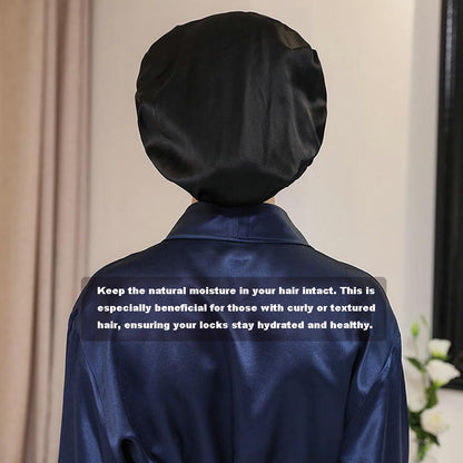 12 Pieces Silk Bonnet for Women Curly Hair Satin Bonnet Hair Wrap for Sleeping Cap with Tie Band (Black)