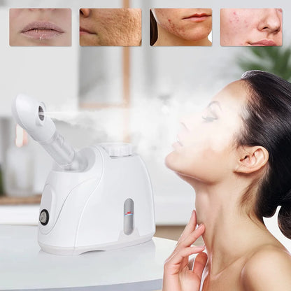 Portable Facial Steamer, Nano Ionic  with 180°Rotatable Sprayer, Warm/Cold Mist Portable Facial Steamer for Salon and SPA
