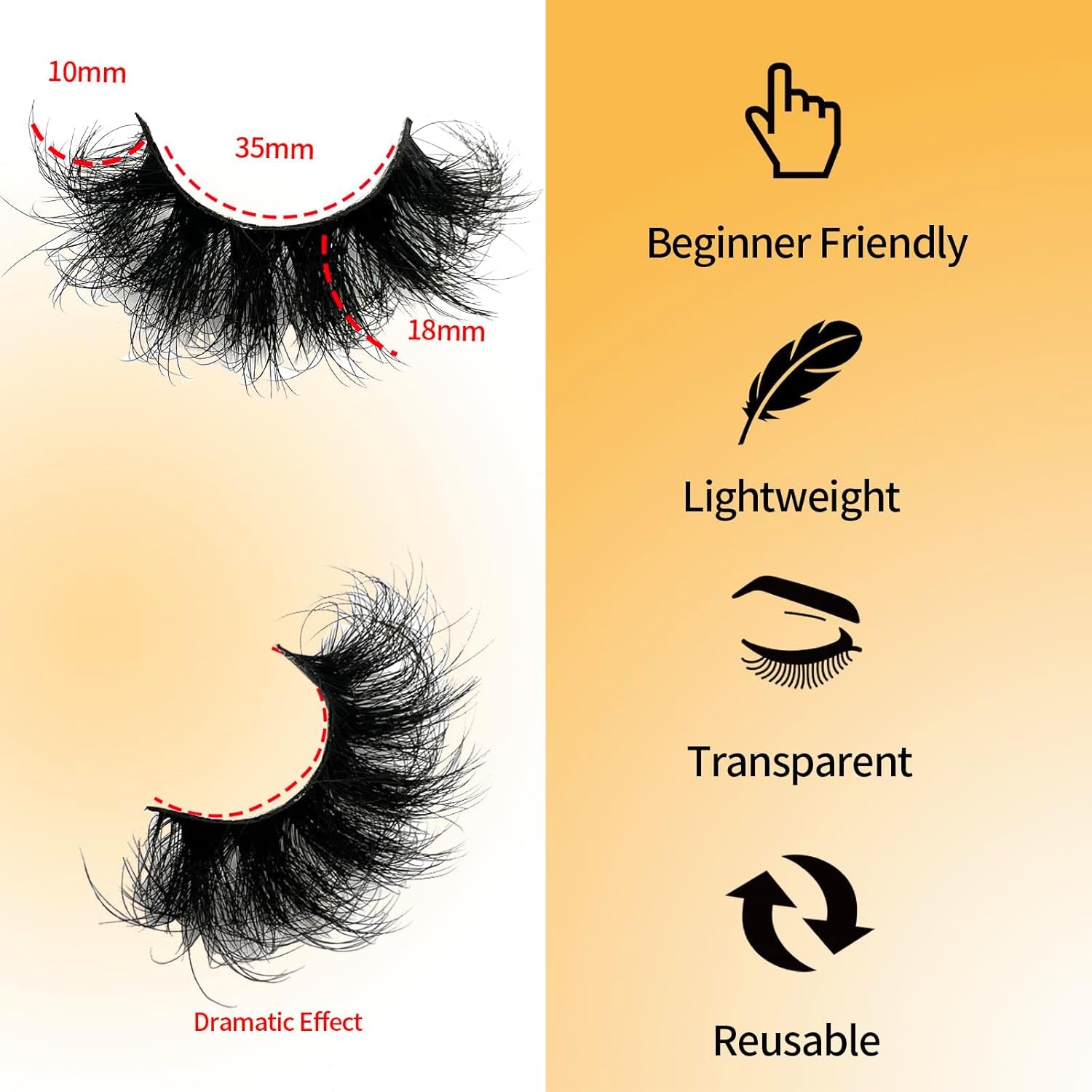 Dramatic Strip Lashes Mink 6D Long Big Faux Mink Wispy 18Mm/20Mm D Curl Eye Lashes Pack Thick 3D Volume False Eyelashes