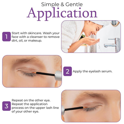 Lash Serum for Eyelash Growth - 100% Herbal Serum to Grow Lashes, Waterproof Serum for Thicker, Fuller, and Longer Lashes 0.1 Fl. Oz.