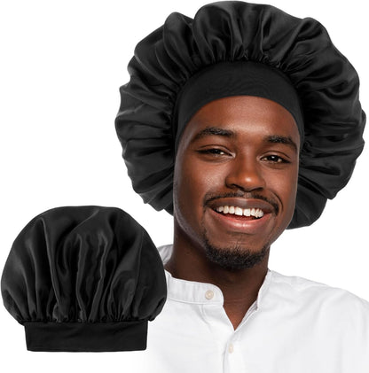 Silk Bonnet for Men, Satin Bonnet Elastic Band Silk Sleep Cap Soft Adjustable Hair Cap Hair Wrap for Women Sleeping