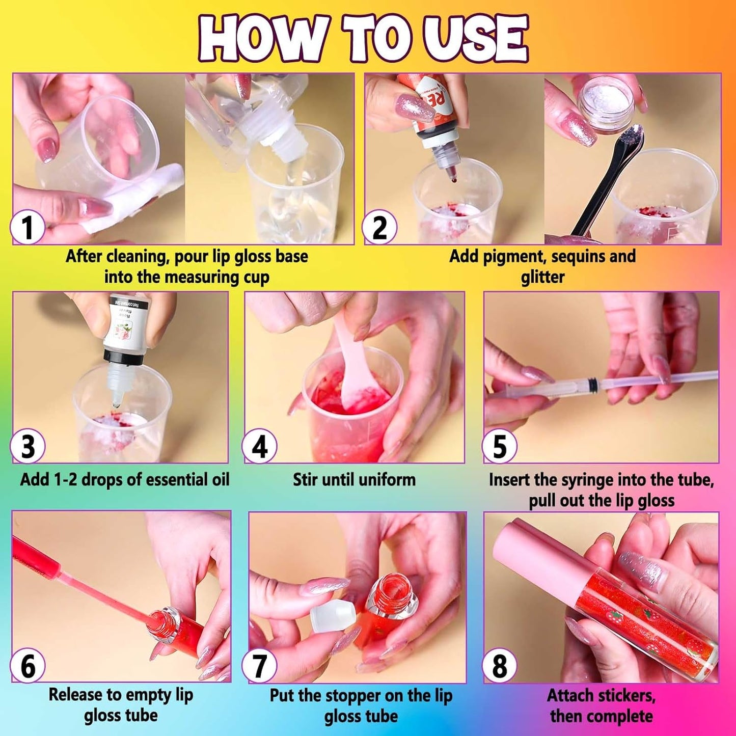 Lip Gloss Making Kit, 73PCS Fun Make Your Own Lip Gloss Kit Kids, Beginner, Lipgloss Sets for Girls, DIY Lipstick Set, Moisturizing Lip Oil Base, Gifts for Tween Girls, Teens, Daughters, Women