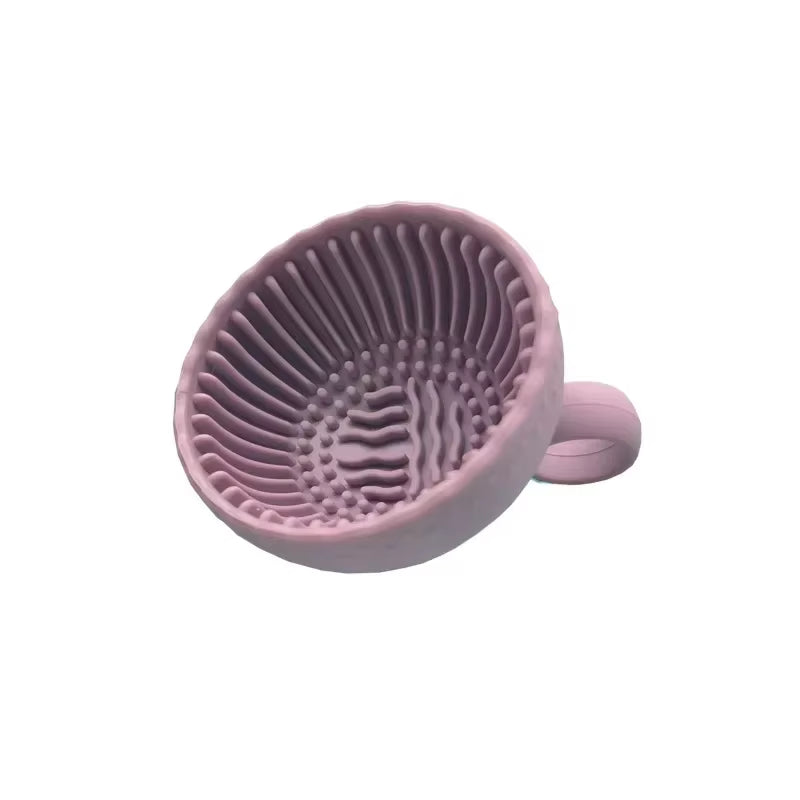 Makeup Brush Cleaner Folding Powder Puff Cleaning Bowl Cosmetic Eyeshadow Brush Clean Mat Cleaning Tool Silicone Scrubber Box