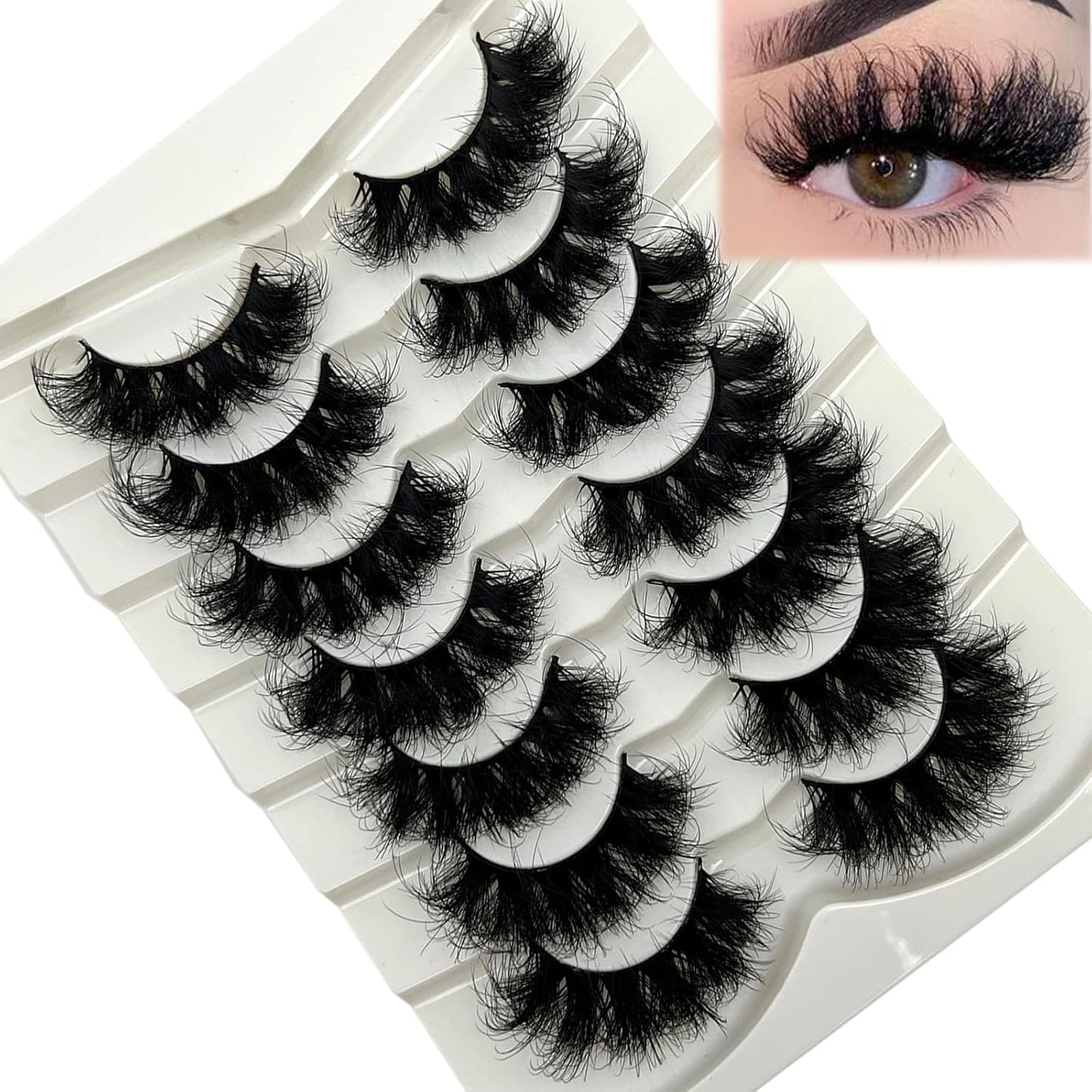 Dramatic Strip Lashes Mink 6D Long Big Faux Mink Wispy 18Mm/20Mm D Curl Eye Lashes Pack Thick 3D Volume False Eyelashes