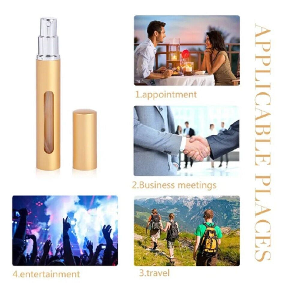 7 Pack 10Ml Perfume Atomizer Bottles Refillable Travel Spray Pump Set Leakproof