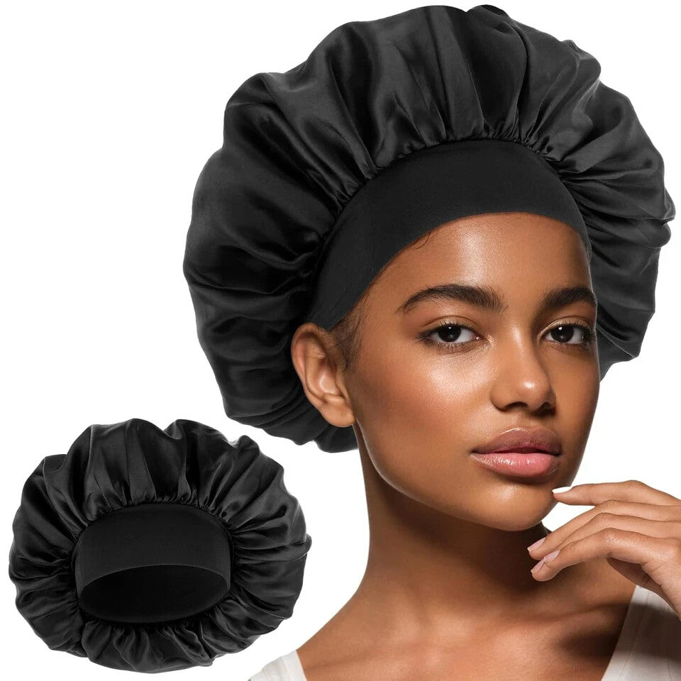 WLLHYF Silk Bonnet for Men Satin Bonnet Double Layer Elastic Band Silk Sleep