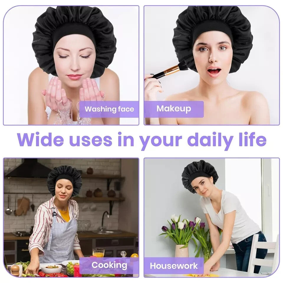 WLLHYF Silk Bonnet for Men Satin Bonnet Double Layer Elastic Band Silk Sleep