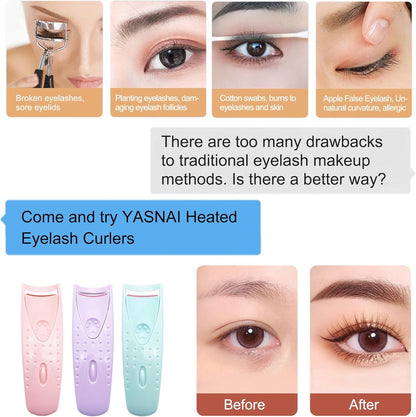 Heated Eyelash Curlers Handheld Electric Lash Curler Eyelash Curling Tool Long Lasting Curling Eyelash Makeup Tools Long-Lasting Heat for Beautiful Lashes