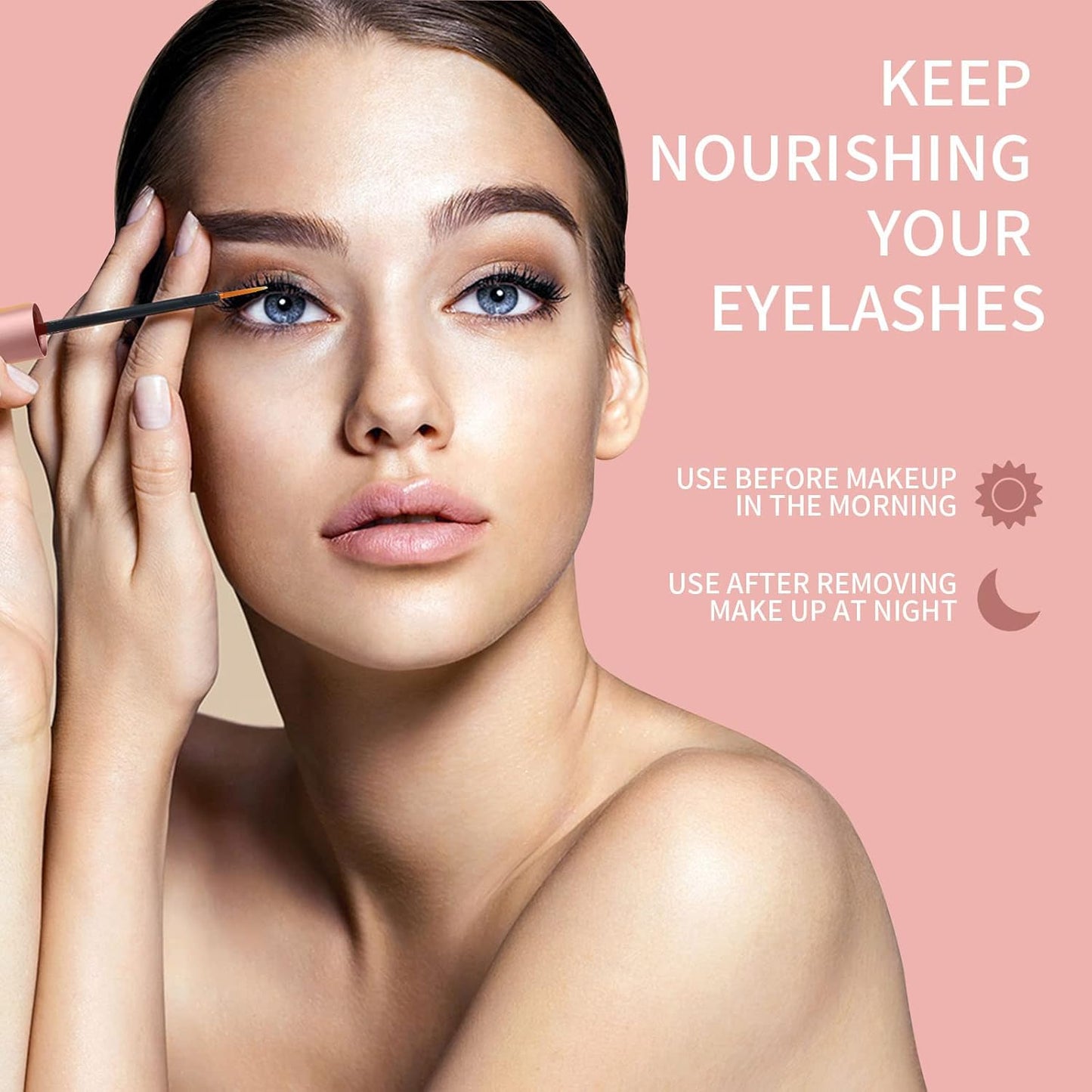 Premium Eyelash & Eyebrow Growth Serum, 5ML - Irritation-Free, Boosts Fuller, Longer, Thicker Lashes - Pink