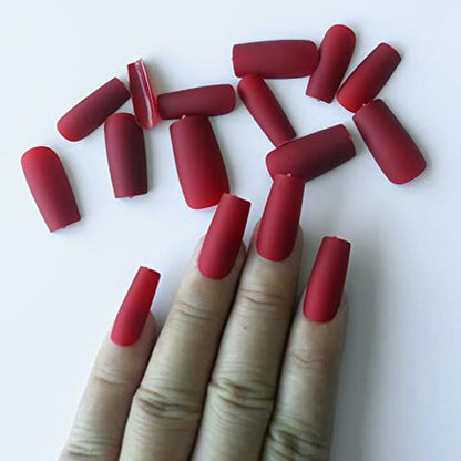 576Pc Square Press on Nails Medium Fake Nails Tips Full Cover Maedium Matte