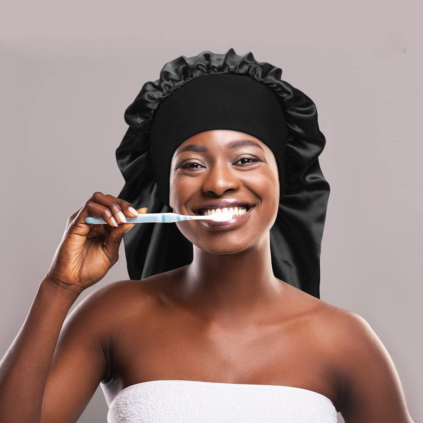 4 Pieces Satin Sleep Cap for Curly Hair and Dreadlock, Long Braids Sleeping Bonnets Silky Hair Bonnet for Women