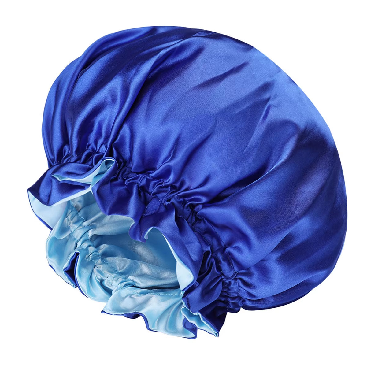 1Pc Double Layer Laced Edge Satin Bonnets Matching Colors Sleep Bonnet Cap