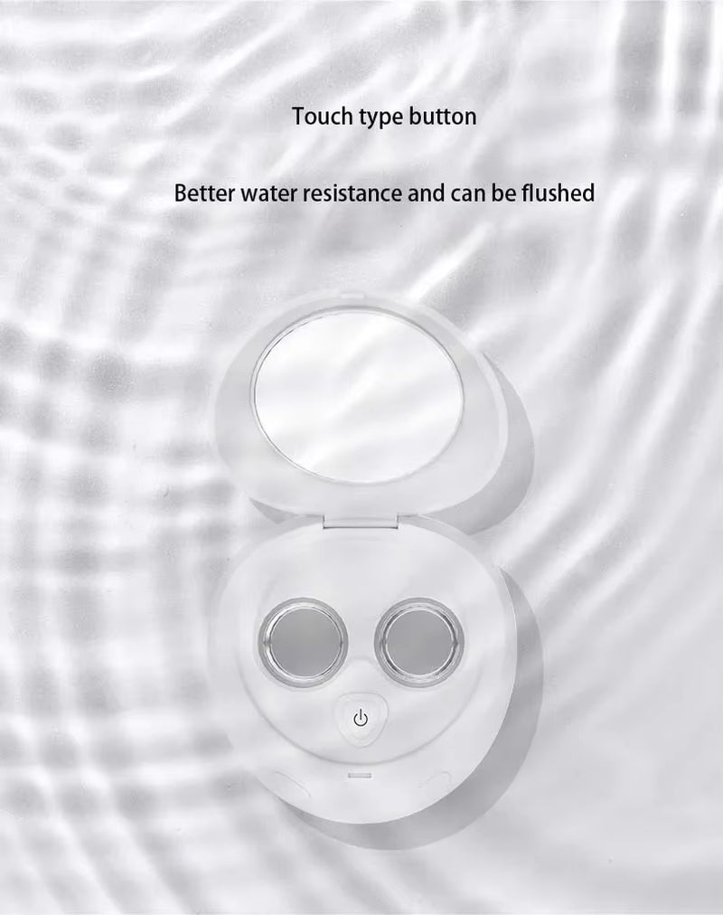 Portable Contact Lens Cleaner 100Khz Mini Ultrasonic Cleaner for Contact Lenses Cleaning