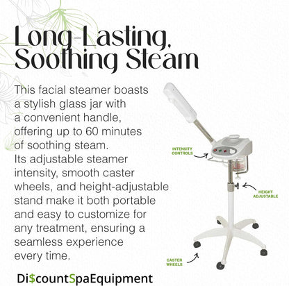 - Basic Digital Ozone Facial Steamer, Facial Steamer for Esthetician, with Silent Timer, Digital Controls & Aromatherapy, Facial Steamer Professional Grade, with Stand, 20 Lbs