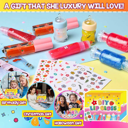 Lip Gloss Making Kit, 73PCS Fun Make Your Own Lip Gloss Kit Kids, Beginner, Lipgloss Sets for Girls, DIY Lipstick Set, Moisturizing Lip Oil Base, Gifts for Tween Girls, Teens, Daughters, Women