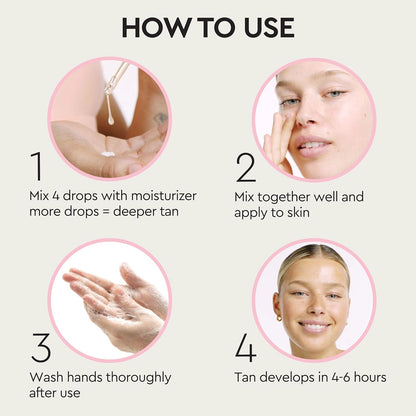 Face and Body Self Tan Drops, Medium - Bronzing Drops - Illuminating Self Tanning Drops, Natural Ingredients & Vegan - 1.01 Fl Oz