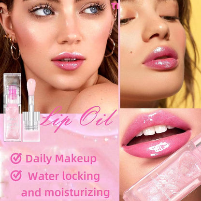 Magic Color Changing Lip Oil, Magic Lip Plumping Gloss, Moisturizing Lip Oil Tinted, Long Lasting Nourishing Lip Glow Oil Primer Lip Tint Cosmetics (2PC)