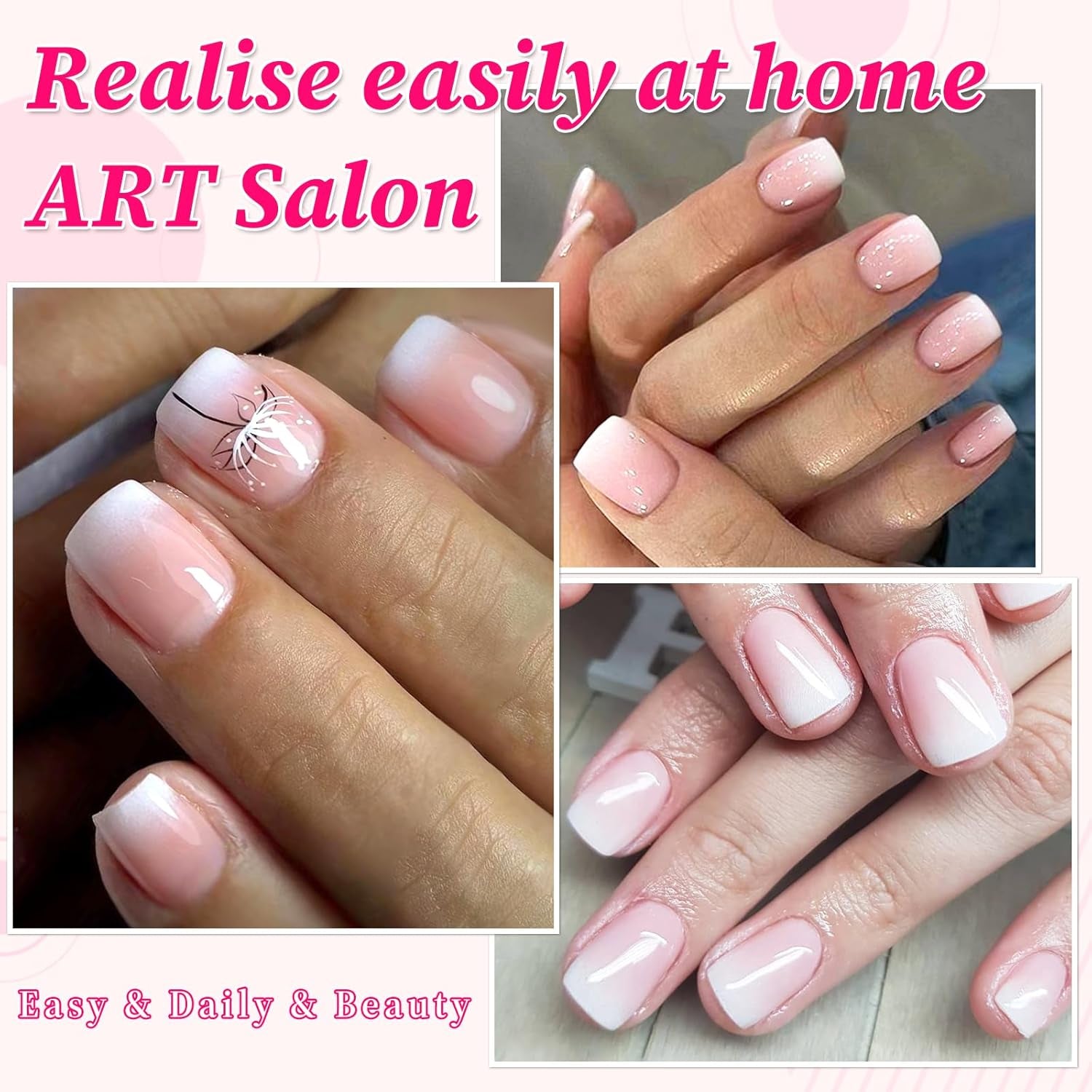 240Pc Ombre Square Press on Nail Short Fake Nails Press Ons Glue on Nails with Glue & Adhesive Tabs, Acrylic Nails Press on Nails Square False Gel Nail Tips Stick on Artificial Fingernails