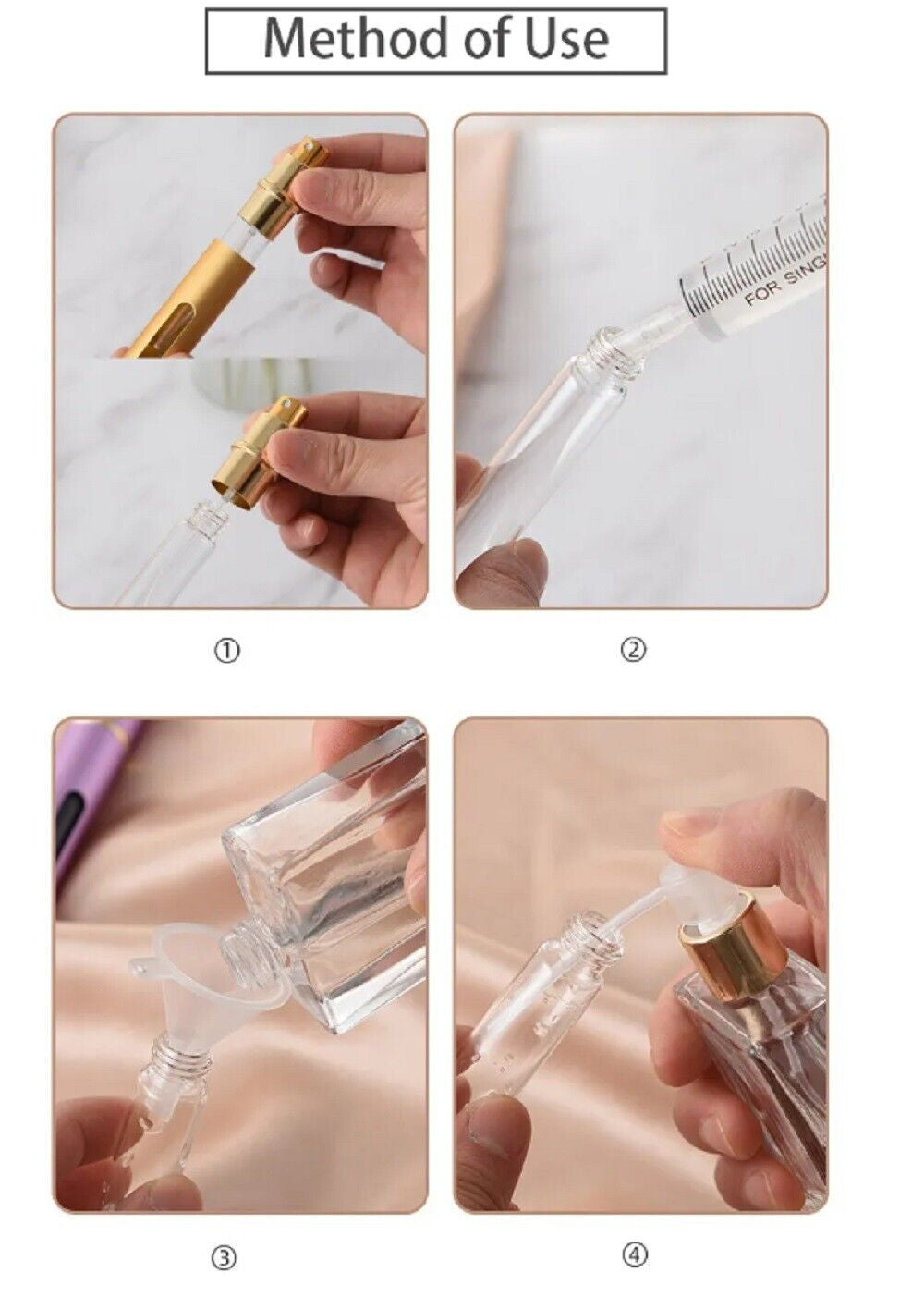 7 Pack 10Ml Perfume Atomizer Bottles Refillable Travel Spray Pump Set Leakproof