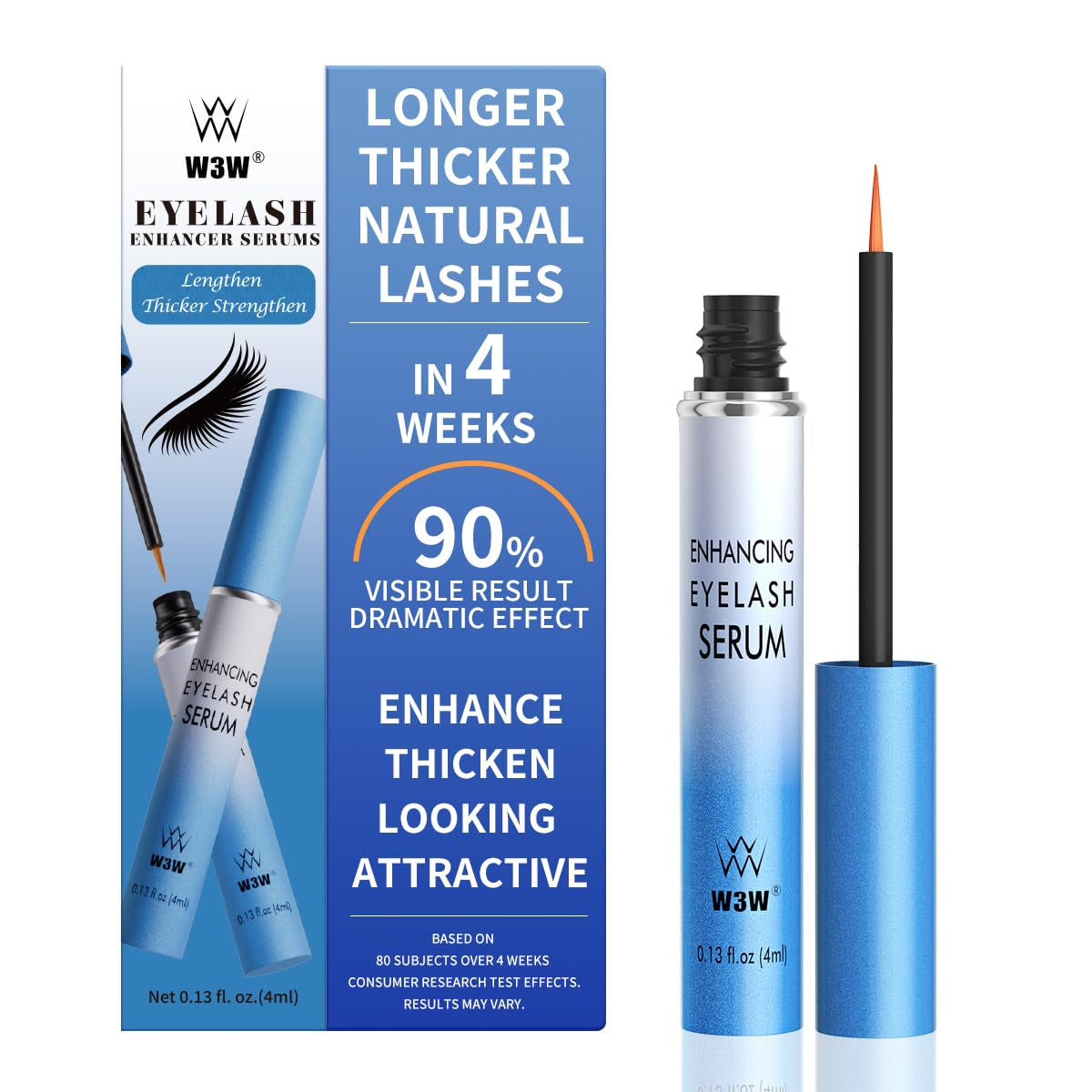 Lash Serum - Eyelash Growth Serum with Advanced Formula to Boost Longer, Thicker Fuller Looking Lashes Nourishing Lash for Eyelash Growth Vegan & Cruelty-Free for Sensitive Eyes 4Ml
