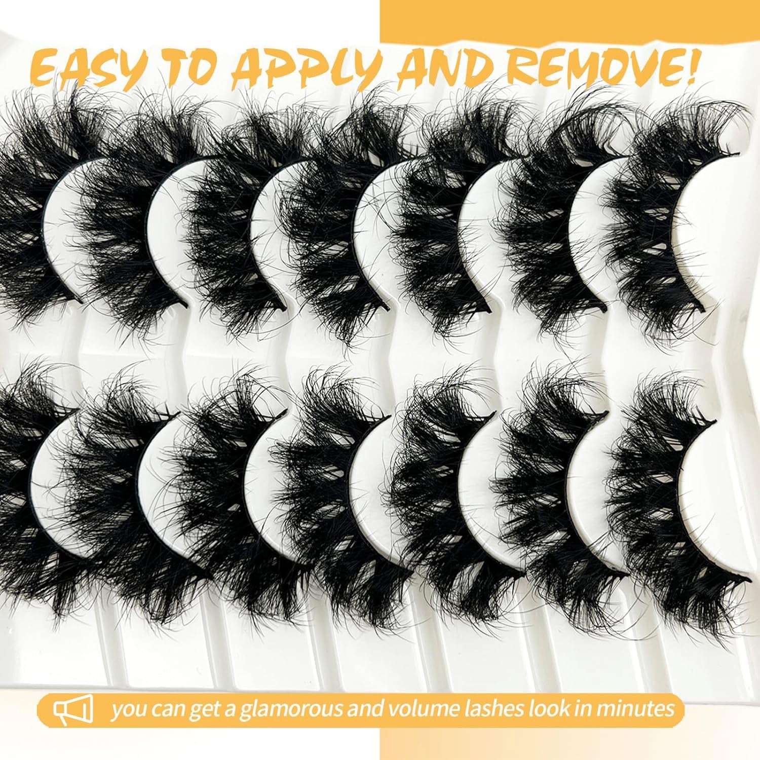Dramatic Strip Lashes Mink 6D Long Big Faux Mink Wispy 18Mm/20Mm D Curl Eye Lashes Pack Thick 3D Volume False Eyelashes