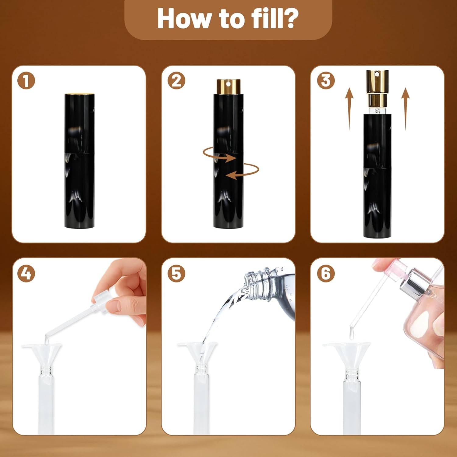 10ML Marble Texture Refillable Travel Perfume Atomizer, Empty Cologne Dispenser Mini Spray Bottle with Funnel and Dispensers, Leak-Proof Empty Fragrance Decant Container for Women and Men 3PCS