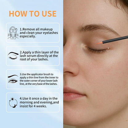 Lash Serum - Eyelash Growth Serum with Advanced Formula to Boost Longer, Thicker Fuller Looking Lashes Nourishing Lash for Eyelash Growth Vegan & Cruelty-Free for Sensitive Eyes 4Ml