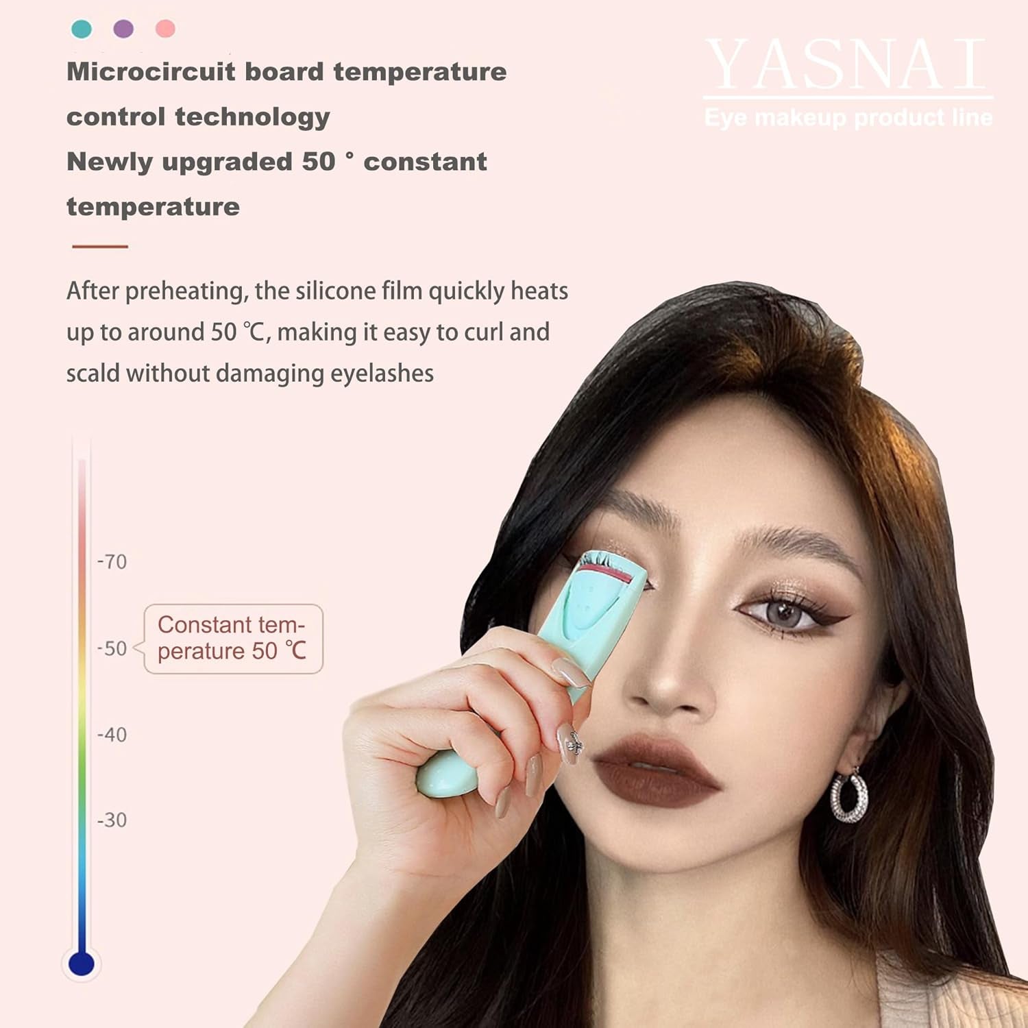 Heated Eyelash Curlers Handheld Electric Lash Curler Eyelash Curling Tool Long Lasting Curling Eyelash Makeup Tools Long-Lasting Heat for Beautiful Lashes