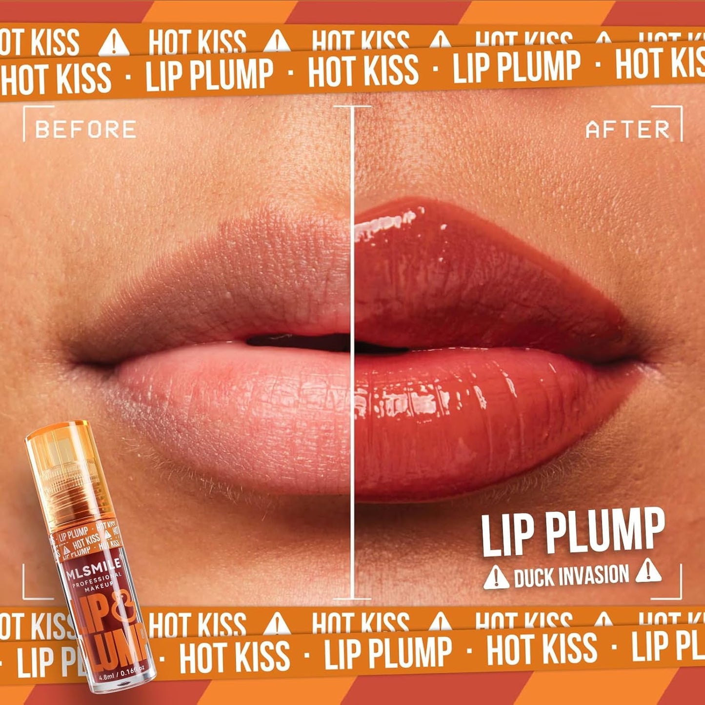 Duck Lip Plumper Extreme, Hydrating Plumping Booster Moisturizing Volumizing Lip Gloss, HOT KISS, Voluminous Lip Filler Plumper High-Shine Lip Plumper Gloss Vegan Lip Makeup(06#)