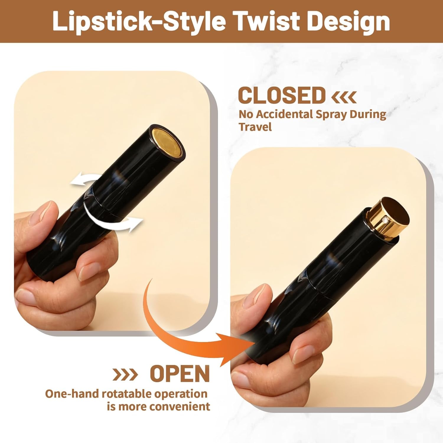 10ML Marble Texture Refillable Travel Perfume Atomizer, Empty Cologne Dispenser Mini Spray Bottle with Funnel and Dispensers, Leak-Proof Empty Fragrance Decant Container for Women and Men 3PCS