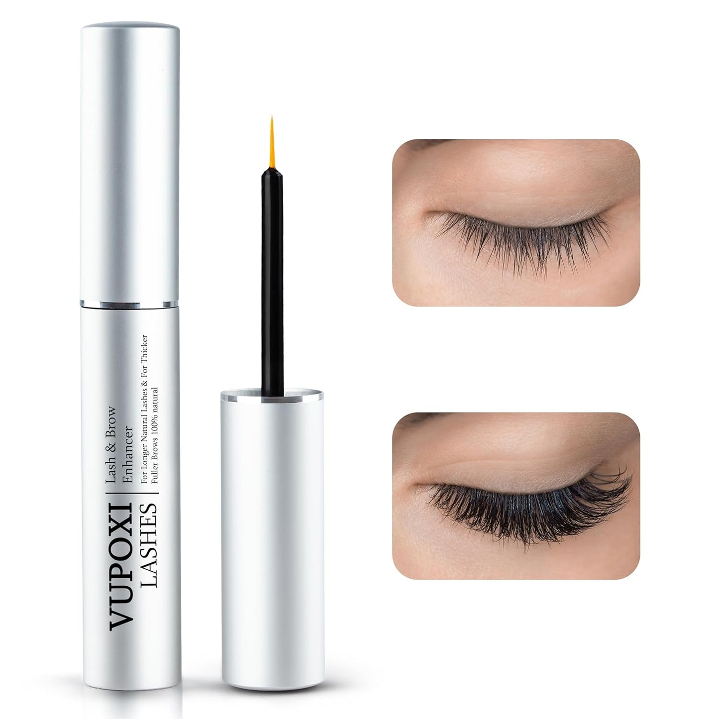 Lash Serum for Eyelash Growth - 100% Herbal Serum to Grow Lashes, Waterproof Serum for Thicker, Fuller, and Longer Lashes 0.1 Fl. Oz.